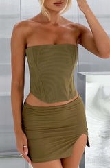 Fioreclo Aria Mini Skirt in Khaki