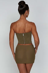 Fioreclo Aria Mini Skirt in Khaki