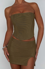 Fioreclo Aria Mini Skirt in Khaki