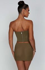 Fioreclo Aria Mini Skirt in Khaki