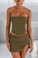 Fioreclo Aria Mini Skirt in Khaki