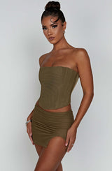 Fioreclo Aria Mini Skirt in Khaki