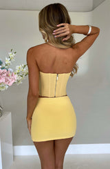 Fioreclo Aria Mini Skirt in Lemon