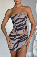Fioreclo Aria Mini Skirt in Zebra Print