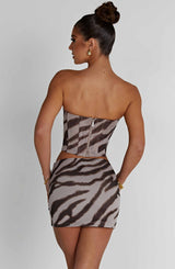 Fioreclo Aria Mini Skirt in Zebra Print
