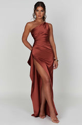 Fioreclo Ariel Maxi Dress in Rust