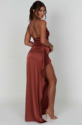 Fioreclo Ariel Maxi Dress in Rust
