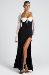 Fioreclo Arielle Maxi Dress in Black/White