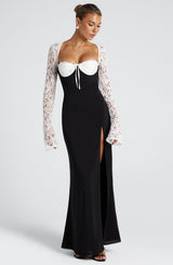 Fioreclo Arielle Maxi Dress in Black/White
