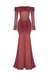 Fioreclo Arlena Maxi Dress in Rose Brown