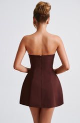 Fioreclo Asha Mini Dress in Brown