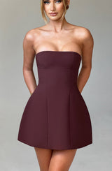 Fioreclo Asha Mini Dress in Brown