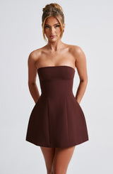 Fioreclo Asha Mini Dress in Brown