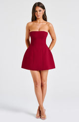 Fioreclo Asha Mini Dress in Wine