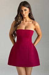 Fioreclo Asha Mini Dress in Wine