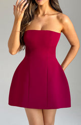 Fioreclo Asha Mini Dress in Wine