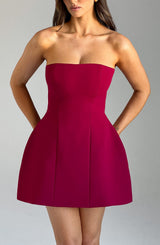 Fioreclo Asha Mini Dress in Wine