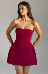 Fioreclo Asha Mini Dress in Wine