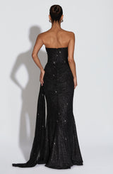Fioreclo Ashira Maxi Dress in Black Sparkle