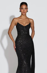 Fioreclo Ashira Maxi Dress in Black Sparkle