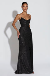 Fioreclo Ashira Maxi Dress in Black Sparkle