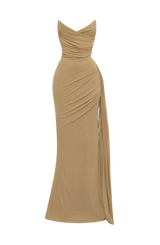 Fioreclo Ashira Maxi Dress in Gold Sparkle