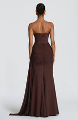 Fioreclo Ashira Maxi Dress in Plum Brown