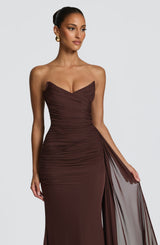 Fioreclo Ashira Maxi Dress in Plum Brown