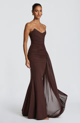 Fioreclo Ashira Maxi Dress in Plum Brown