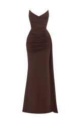 Fioreclo Ashira Maxi Dress in Plum Brown