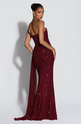 Fioreclo Ashira Maxi Dress in Wine Sparkle
