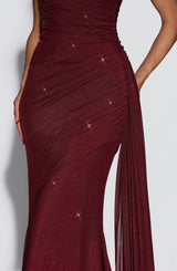 Fioreclo Ashira Maxi Dress in Wine Sparkle