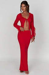 Fioreclo Astara Maxi Skirt in Red