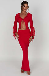 Fioreclo Astara Maxi Skirt in Red