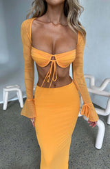 Fioreclo Astara Maxi Skirt in Tangerine