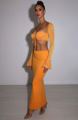 Fioreclo Astara Maxi Skirt in Tangerine
