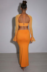 Fioreclo Astara Maxi Skirt in Tangerine