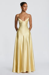 Fioreclo Asterin Maxi Dress in Lemon