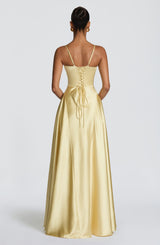 Fioreclo Asterin Maxi Dress in Lemon