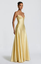 Fioreclo Asterin Maxi Dress in Lemon