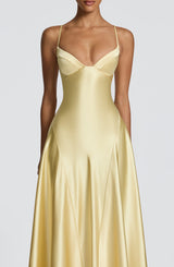 Fioreclo Asterin Maxi Dress in Lemon