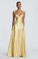 Fioreclo Asterin Maxi Dress in Lemon