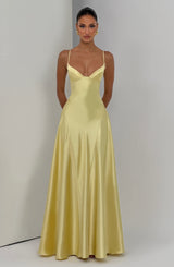 Fioreclo Asterin Maxi Dress in Lemon