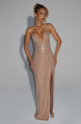 Fioreclo Astrid Maxi Dress in Gold