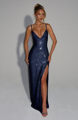 Fioreclo Astrid Maxi Dress in Navy