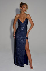 Fioreclo Astrid Maxi Dress in Navy