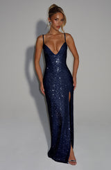 Fioreclo Astrid Maxi Dress in Navy
