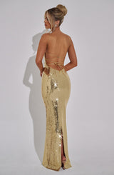 Fioreclo Atalia Maxi Dress in Gold