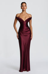 Fioreclo Aurelie Maxi Dress in Cherry Lacquer