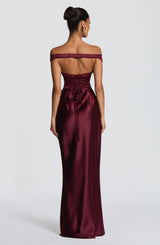 Fioreclo Aurelie Maxi Dress in Cherry Lacquer